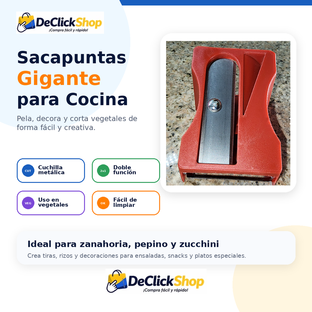 Sacapuntas Gigante para Cocina – Pelador y Decorador de Vegetales