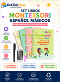 Set de Libros Montessori Mágicos Reutilizables en Español para Niños