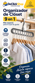 Organizador de Clóset 9 en 1 con Gancho Giratorio