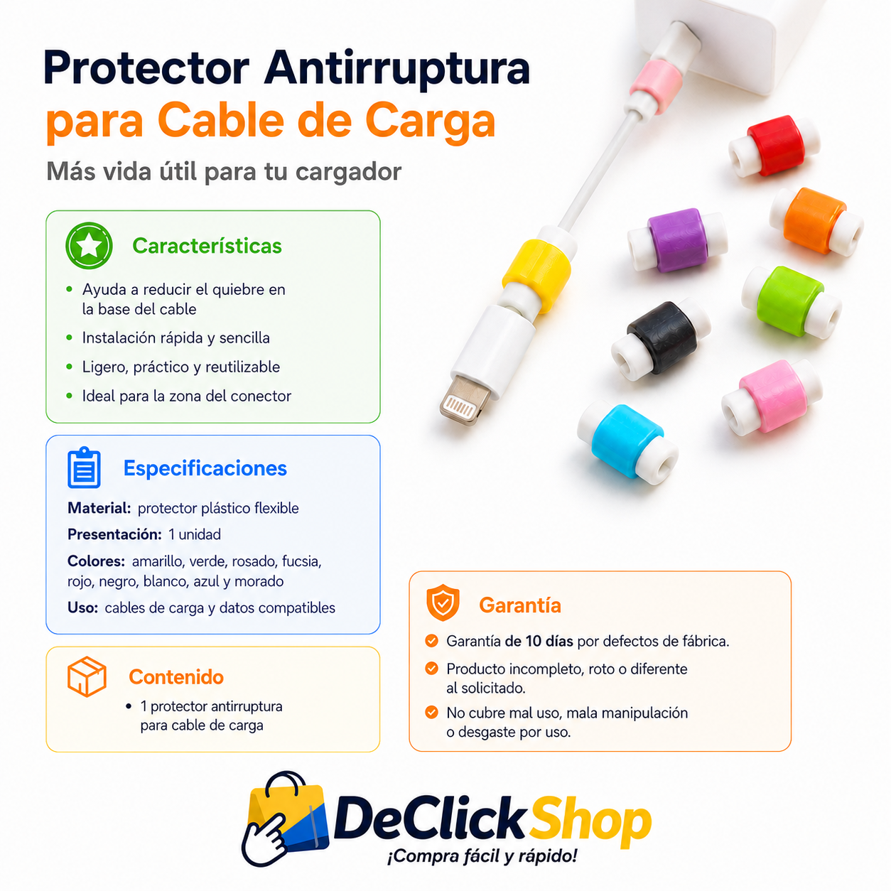 Protector Antirruptura para Cable de Carga