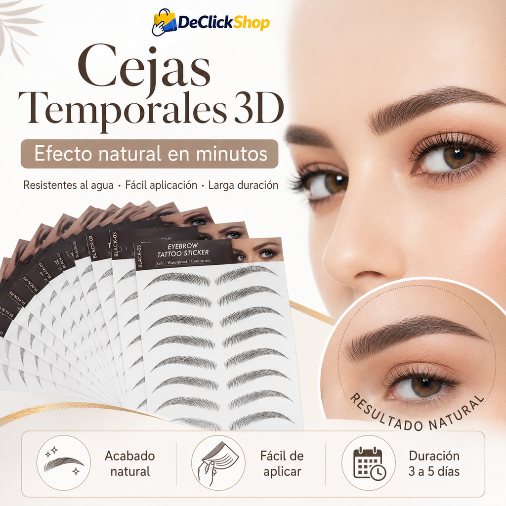 Cejas Temporales 3D de Transferencia al Agua – Efecto Natural