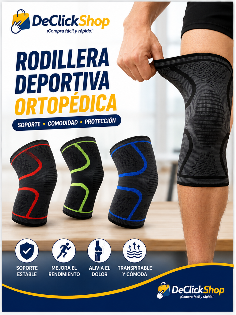 Rodillera Deportiva de Compresión 3D – Soporte, Ajuste y Comodidad