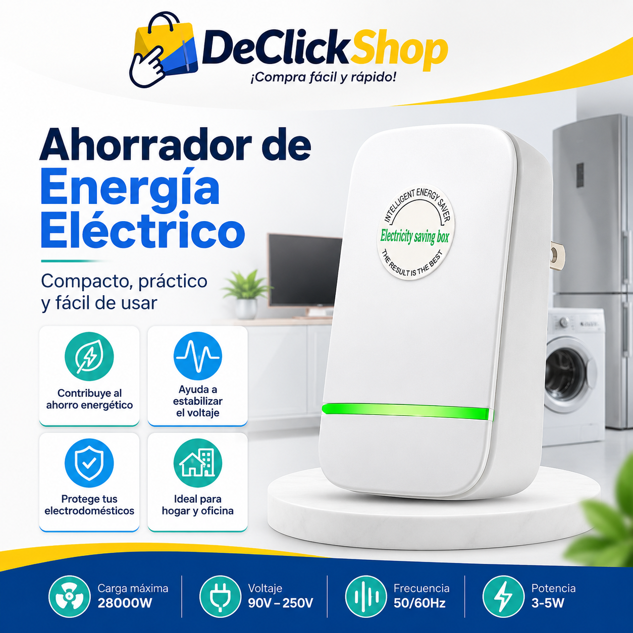 Ahorrador de Energía Eléctrico para Hogar y Oficina