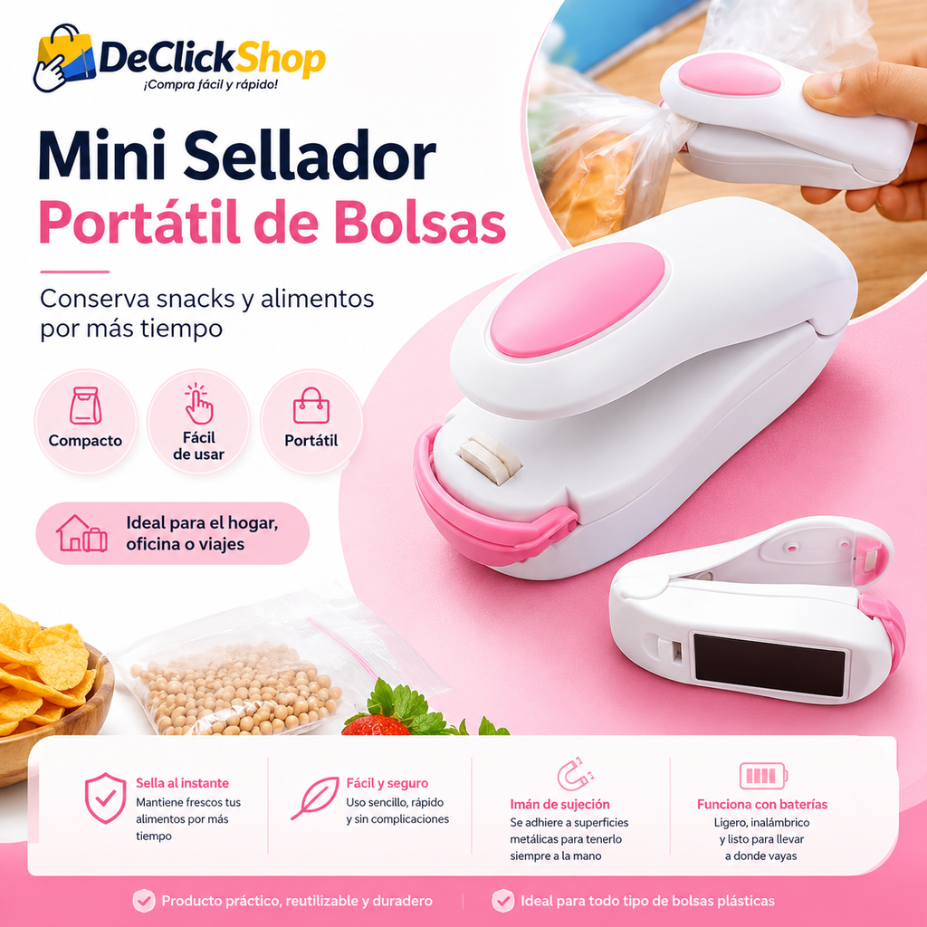 Mini Sellador Térmico Portátil para Bolsas – Conserva tus Alimentos