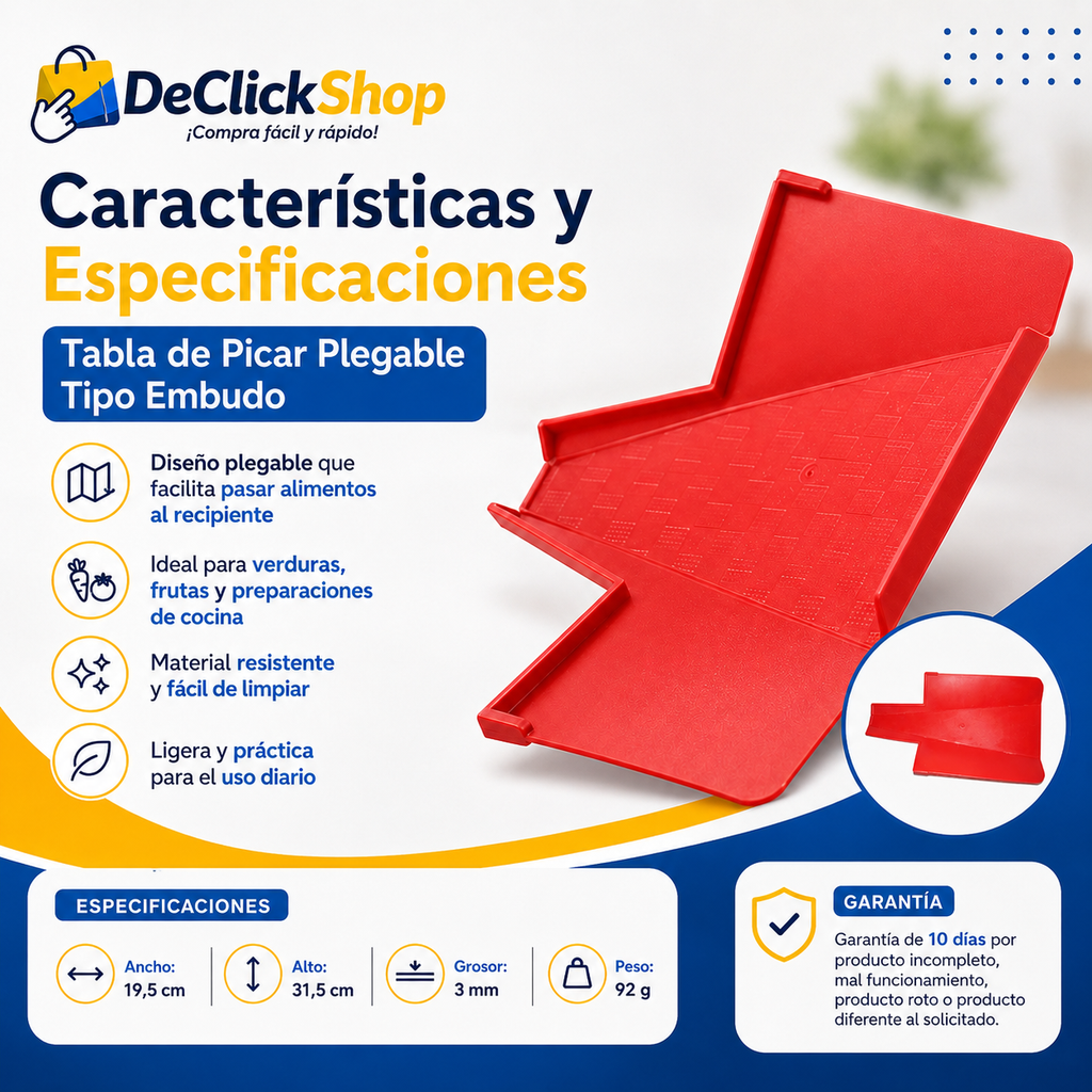Tabla de Picar Plegable Tipo Embudo