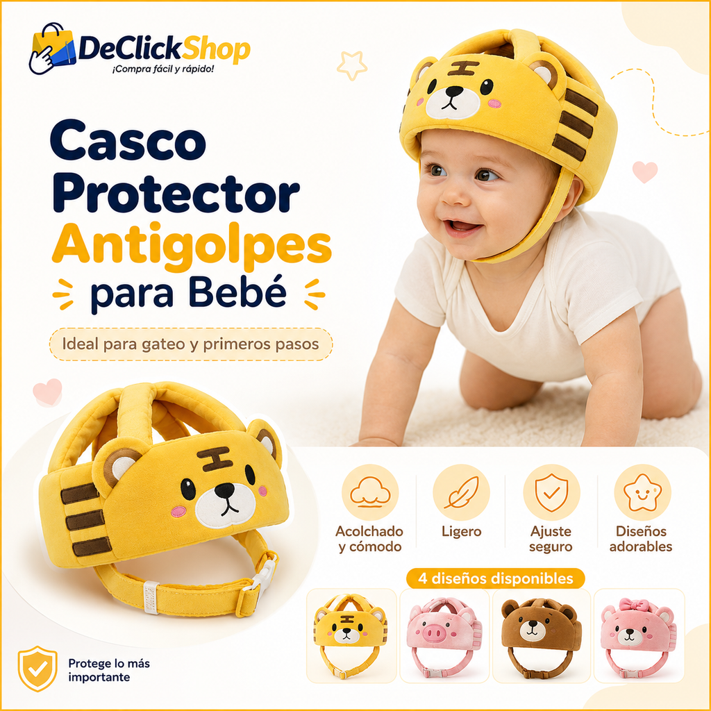 Casco Protector Antigolpes para Bebé | Ideal para Gateo y Primeros Pasos