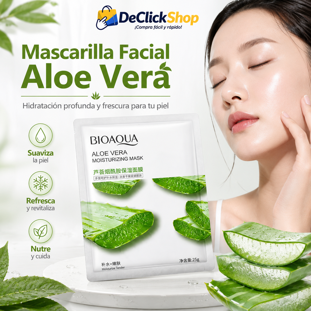 Mascarilla Facial Hidratante de Aloe Vera BIOAQUA – 25 g