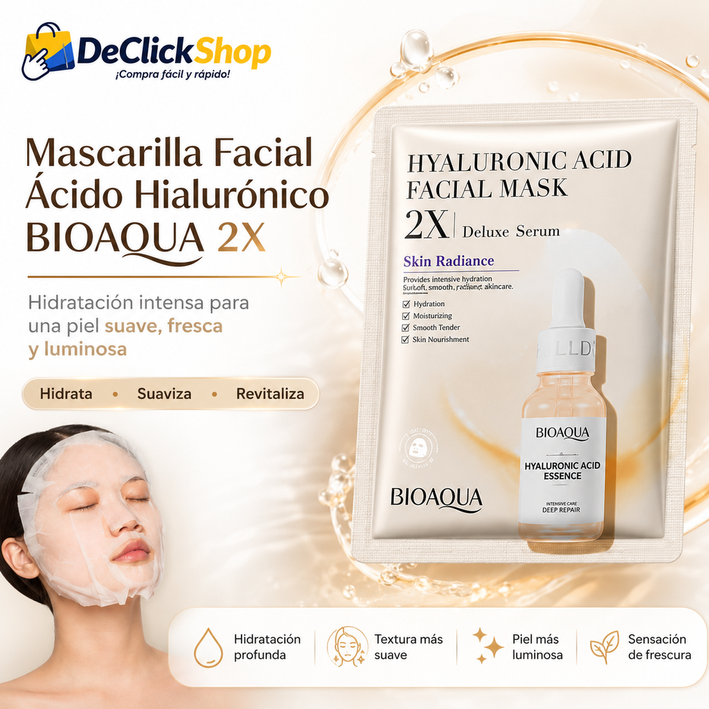 Mascarilla Facial con Ácido Hialurónico BIOAQUA 2X