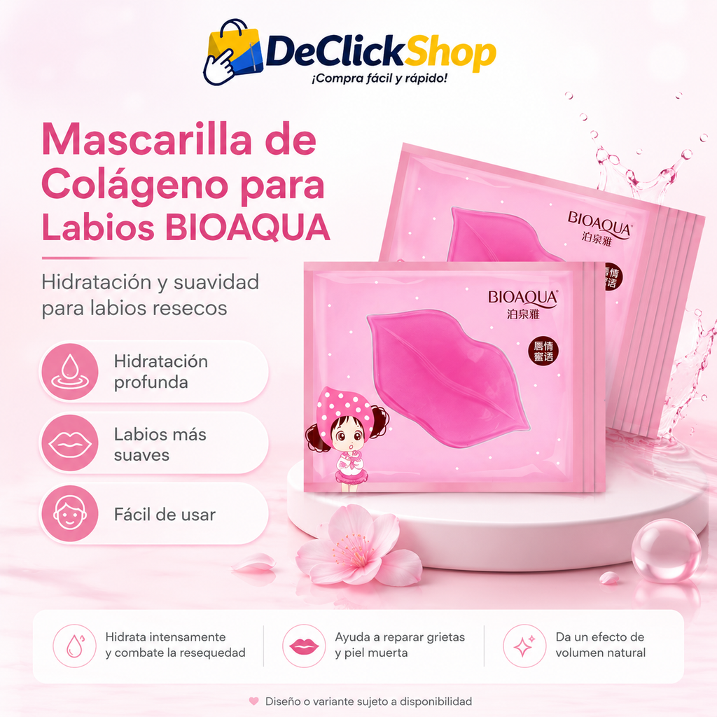 Mascarilla Hidratante de Colágeno para Labios BIOAQUA – Suavidad y Cuidado Intensivo