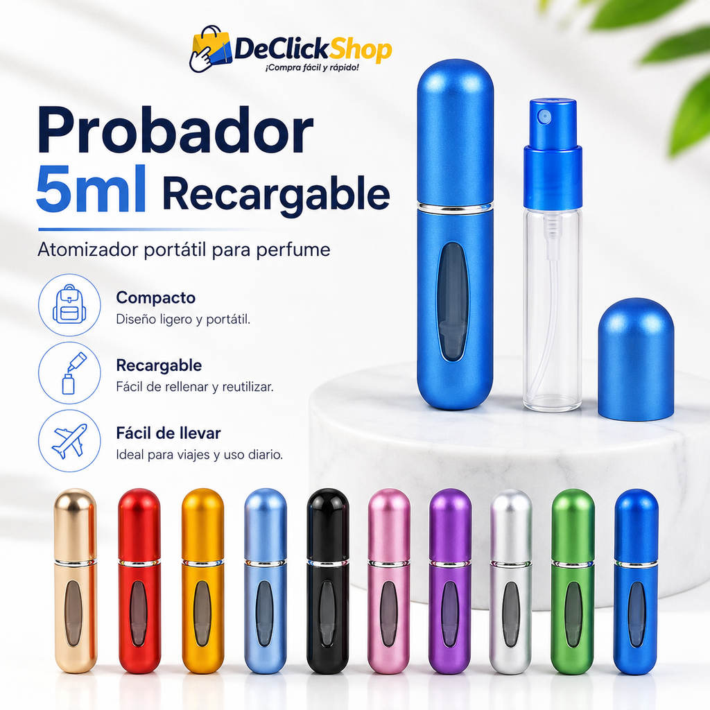 Probador Atomizador Recargable para Perfume 5ml – Portátil y Reutilizable