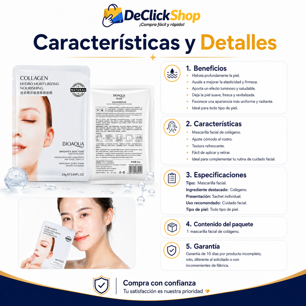 Mascarilla Facial de Colágeno Glow – Hidratación y Luminosidad