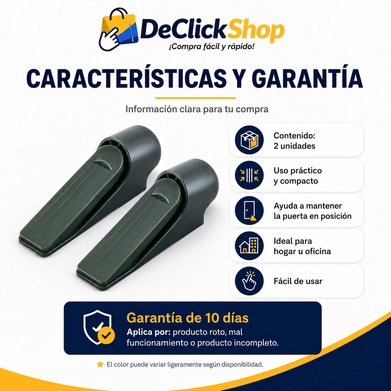 Topes Abatibles para Puerta con Pedal – Set de 2 Unidades