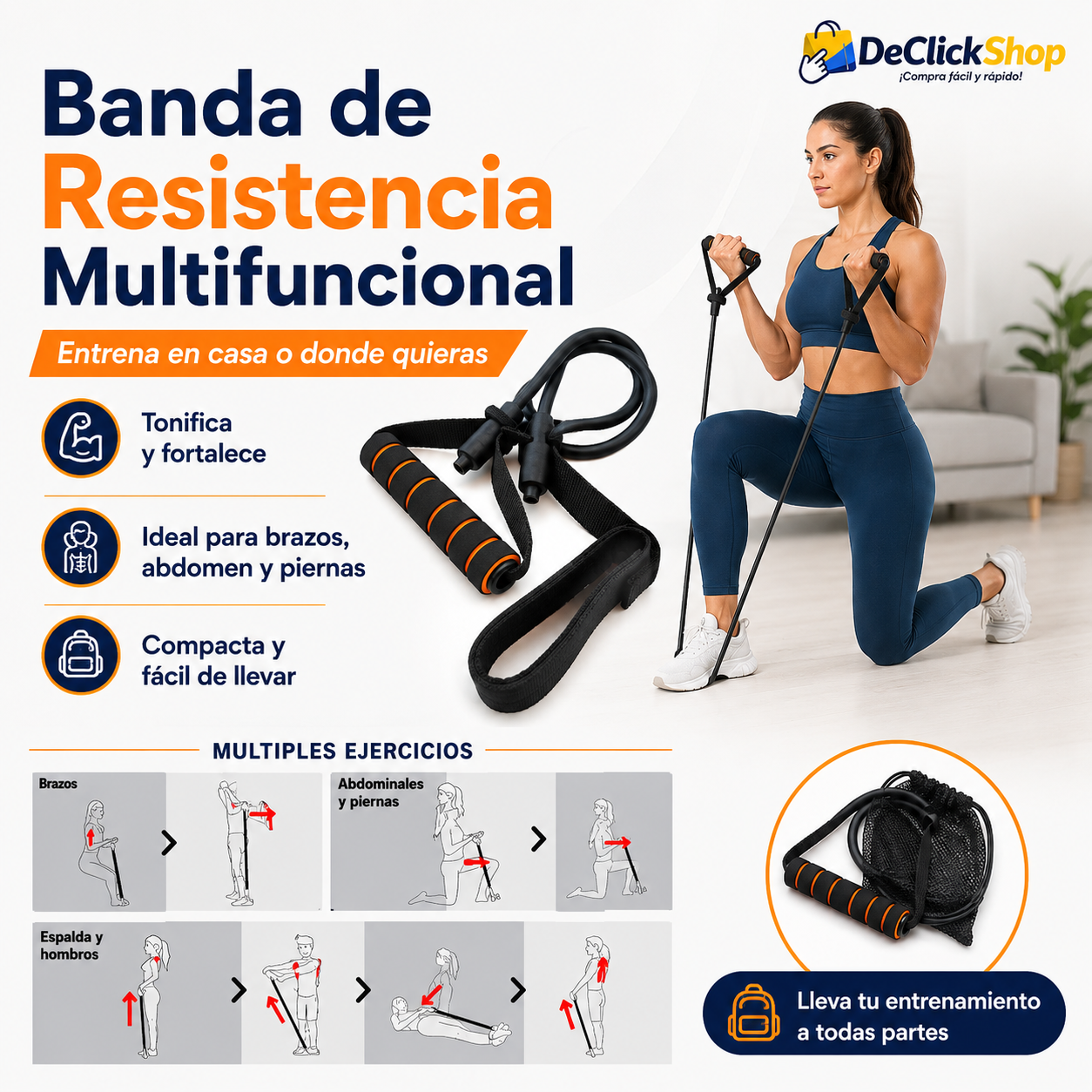 Banda de Resistencia Multifuncional para Entrenamiento en Casa