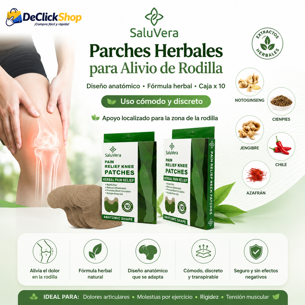 Parches Herbales Anatómicos para Rodilla x10 – Comodidad y Bienestar Localizado