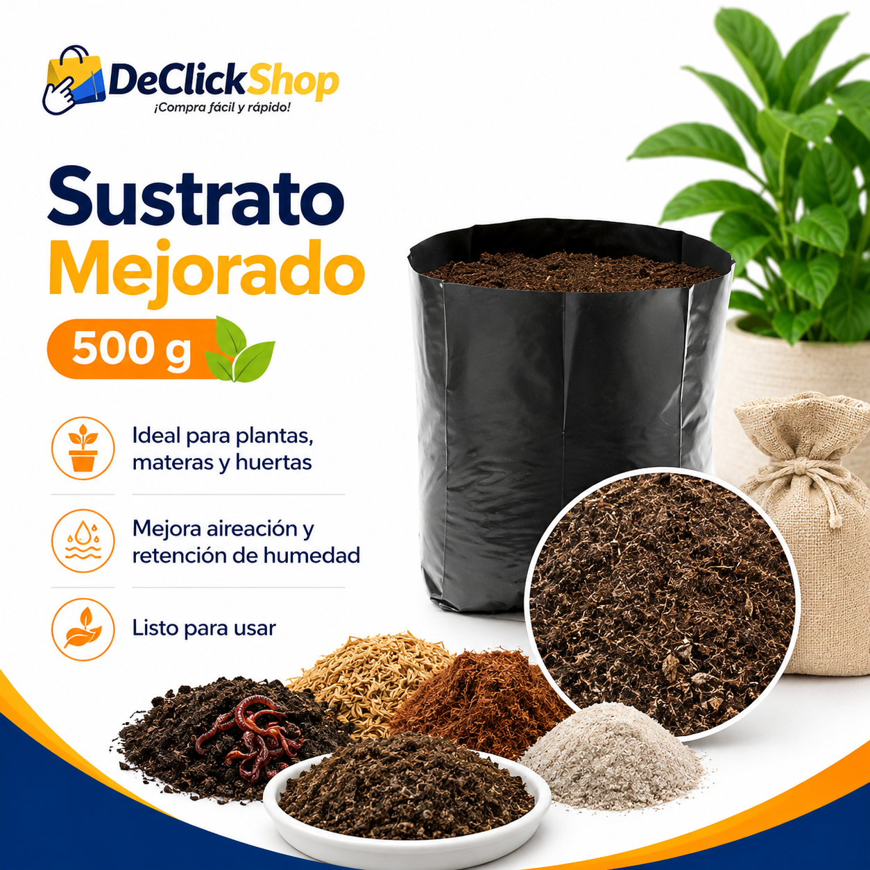 Sustrato Mejorado para Plantas 500 g – Mezcla Lista para Siembra y Trasplante