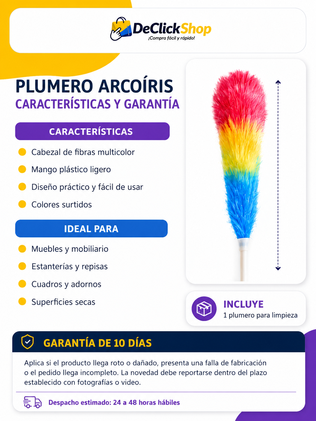 Plumero Arcoíris Multiusos para Limpieza