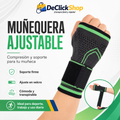 Muñequera Deportiva Ajustable de Compresión con Correa de Velcro