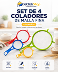 Set de 4 Coladores de Malla Fina Multitamaño para Cocina