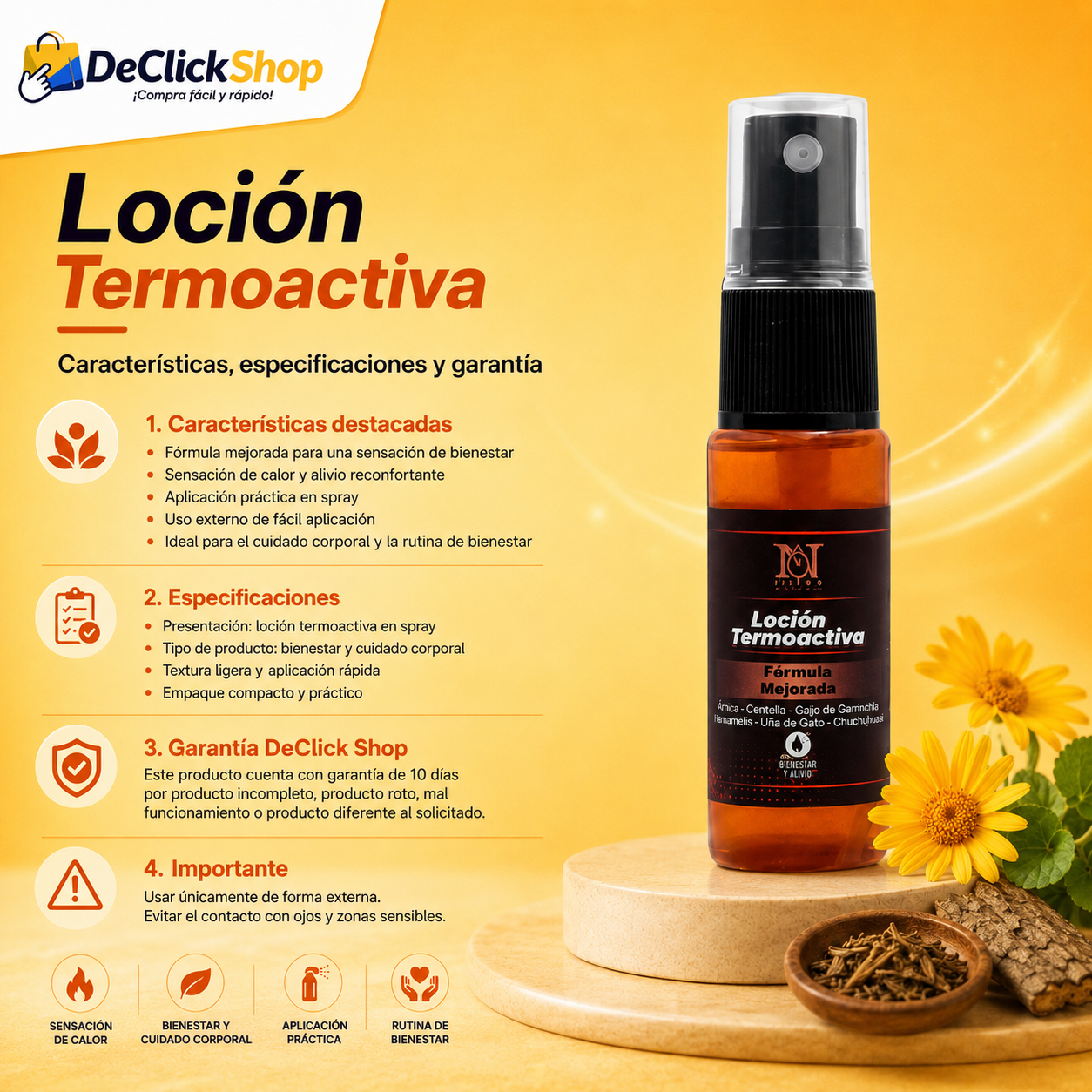 Loción Termoactiva en Spray – Fórmula Mejorada para Bienestar y Cuidado Corporal