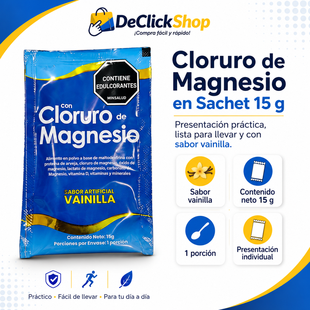 Cloruro de Magnesio en Sachet 15 g – Sabor Vainilla