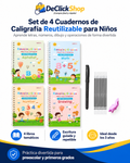 Set de 4 Cuadernos de Caligrafía Reutilizable para Niños
