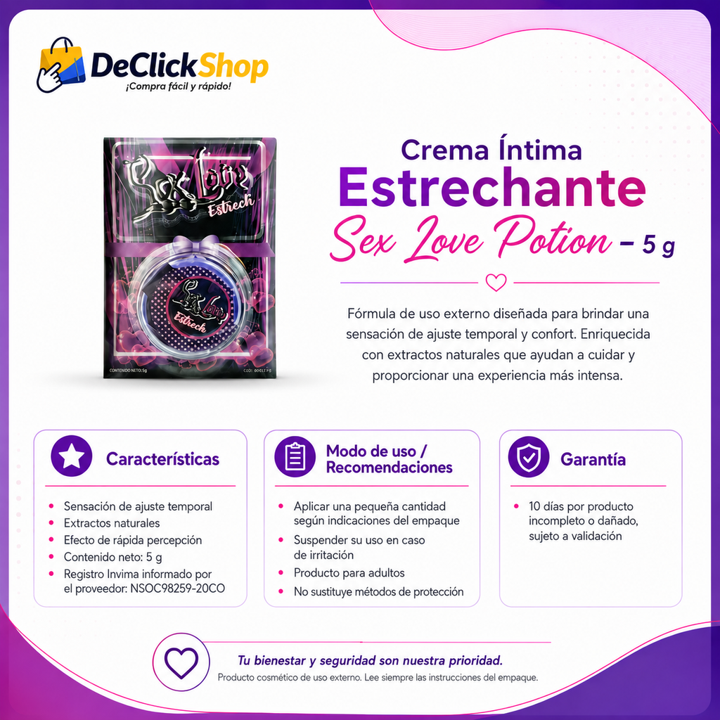 Crema Íntima Estrechante Sex Love Potion 5 g