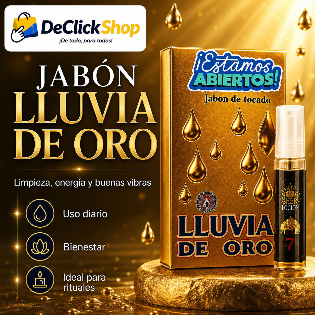 Jabón de Tocador Lluvia de Oro – Ritual de Limpieza y Energía Positiva