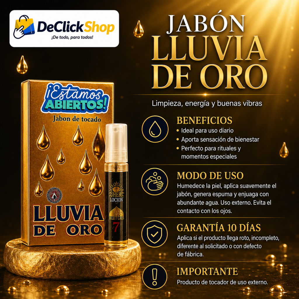 Jabón de Tocador Lluvia de Oro – Ritual de Limpieza y Energía Positiva