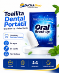 Toallitas Dentales Portátiles Oral Brush Up – Sabor Menta x 10 Unidades
