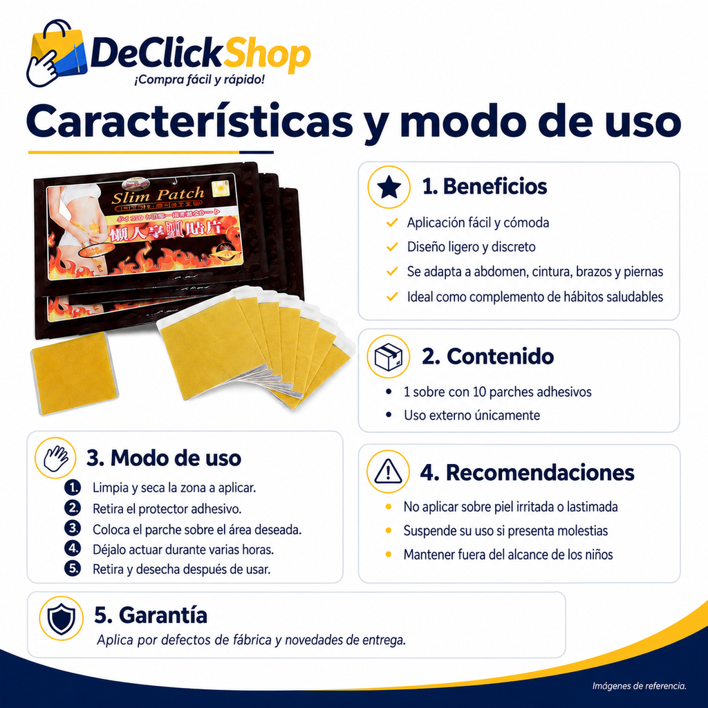 Parches Corporales Slim Patch de Uso Externo x10 Unidades