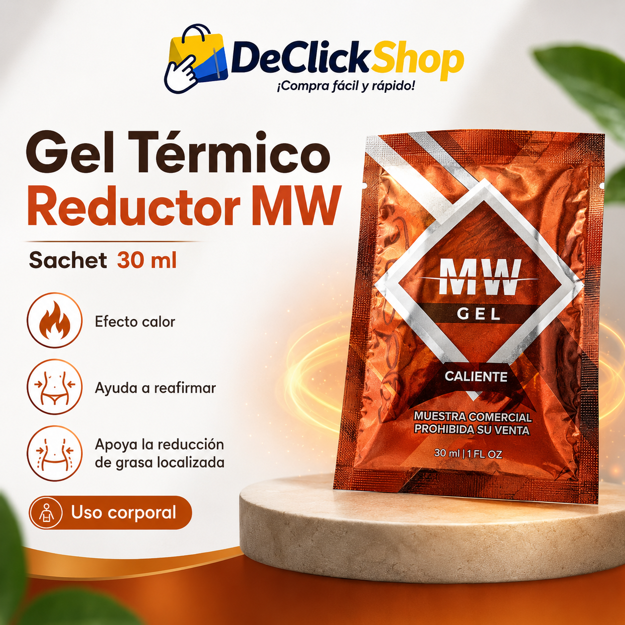 Gel Térmico Corporal MW Efecto Calor – Sachet 30 ml