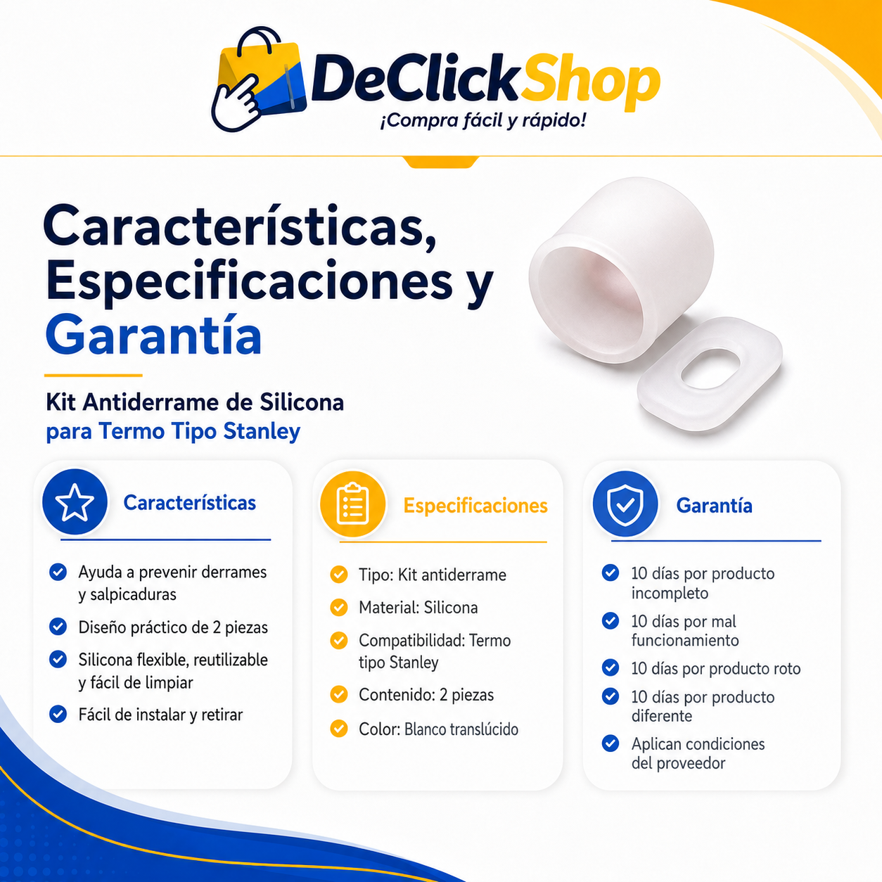 Kit Antiderrame de Silicona para Termo Tipo Stanley – 2 Piezas