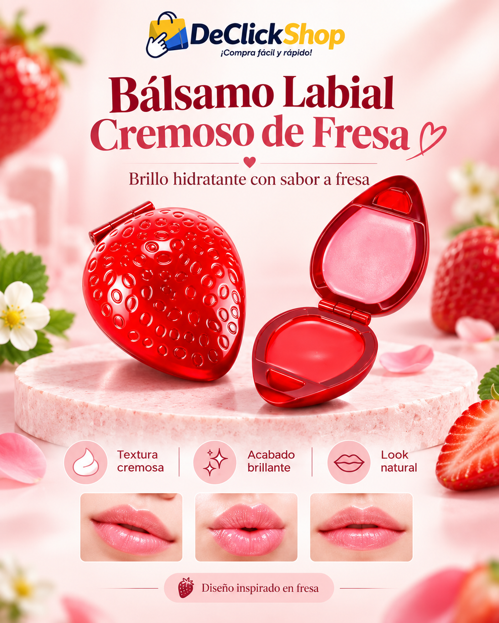 Bálsamo Labial Cremoso de Fresa