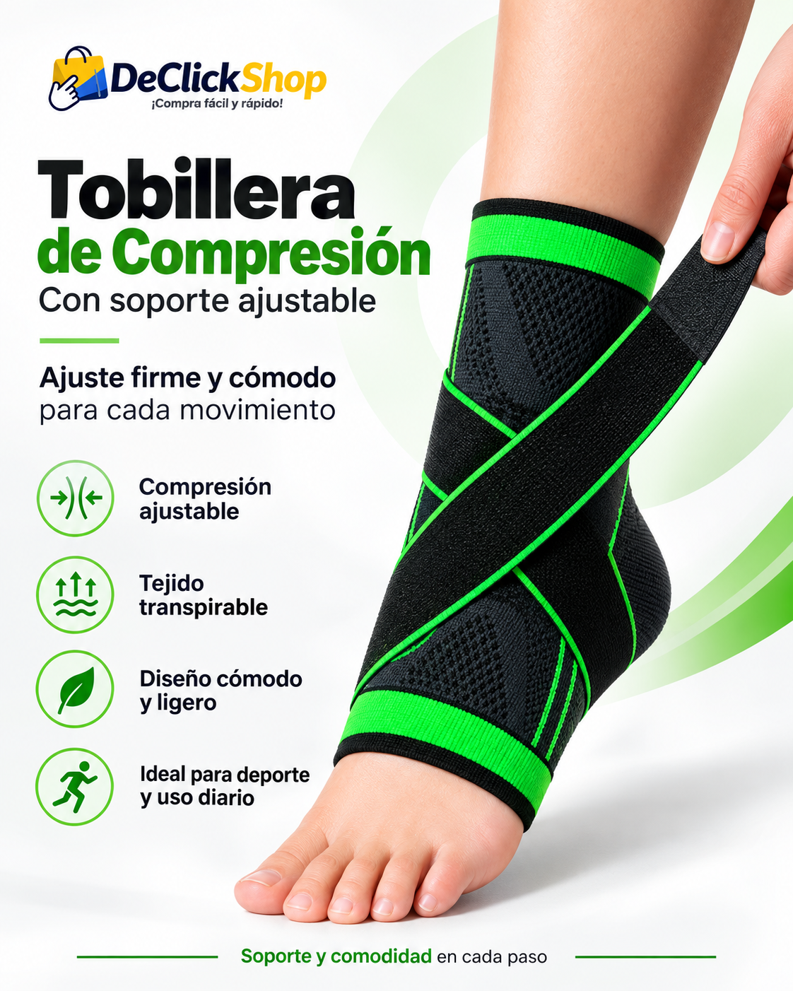 Tobillera de Compresión con Soporte Ajustable