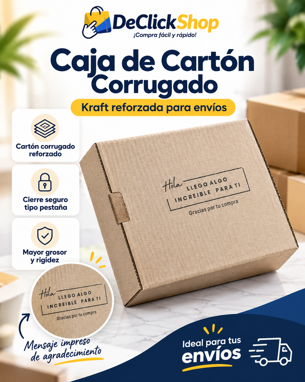 Caja de Cartón Corrugado Kraft Reforzada para Envíos