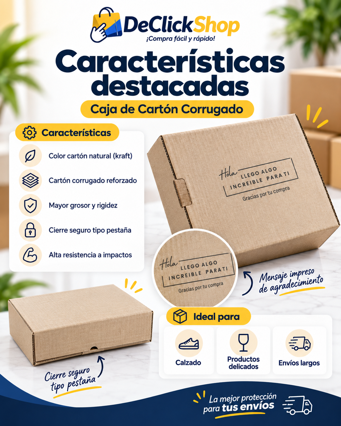 Caja de Cartón Corrugado Kraft Reforzada para Envíos