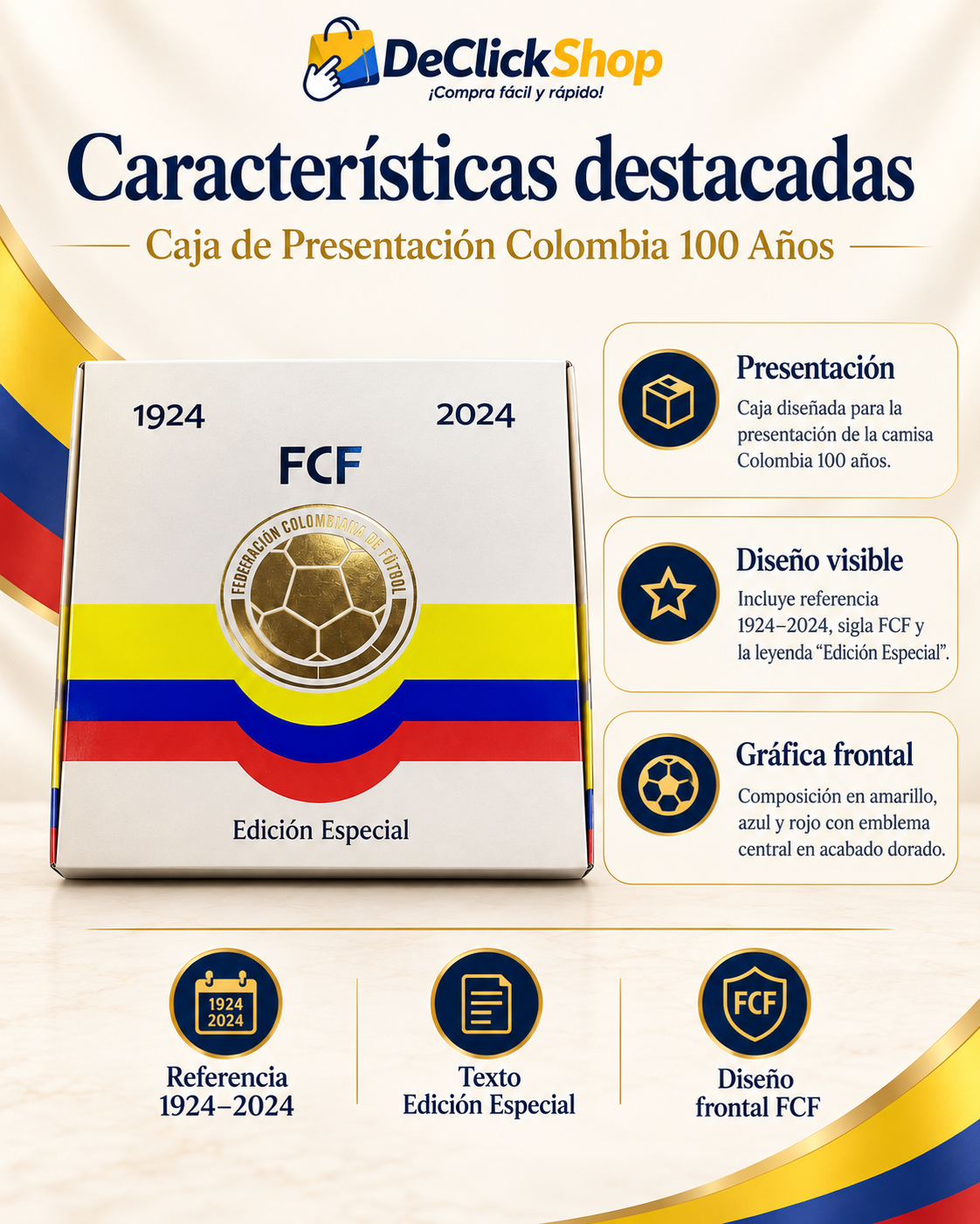 Caja de Presentación Colombia 100 Años – Edición Especial 1924–2024