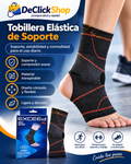 Tobillera Elástica de Soporte con Detalles Naranja