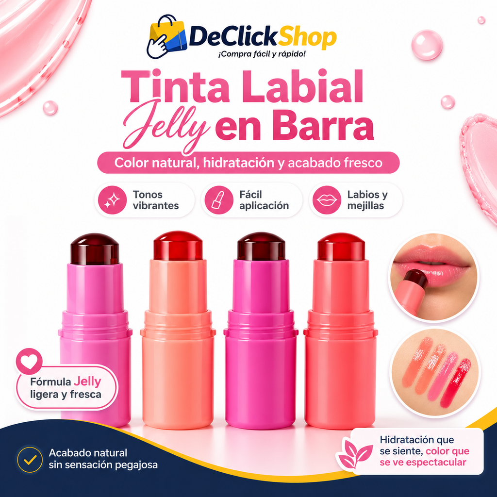 Tinta Jelly 2 en 1 para Labios y Mejillas – Color Hidratante en Barra