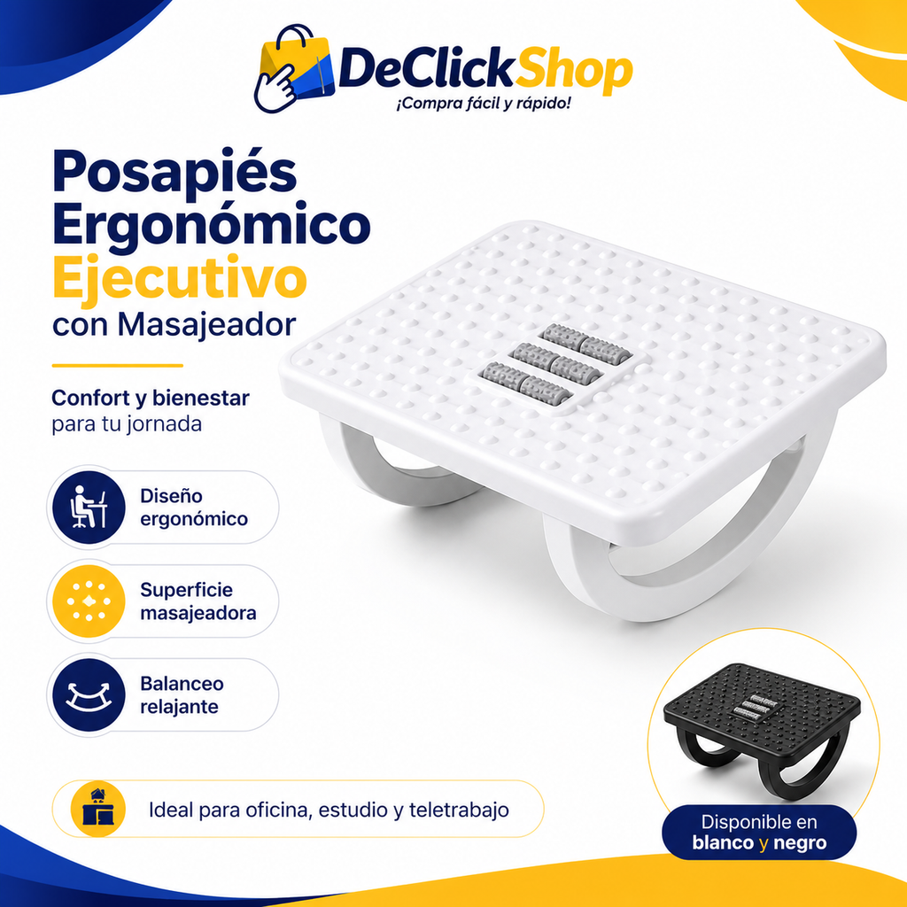 Posapiés Ergonómico Ejecutivo con Masajeador y Balanceo