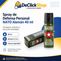 Spray de Defensa Personal Compacto 40 ml con Tapa de Seguridad – Modelo NATO