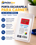 Porta Carnet Vertical Transparente 54 × 85 mm – Doble Cara