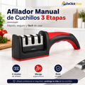 Afilador Manual de Cuchillos 3 Etapas con Mango Ergonómico