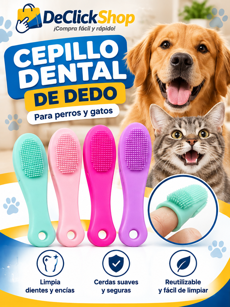 Cepillo Dental de Dedo en Silicona para Perros y Gatos