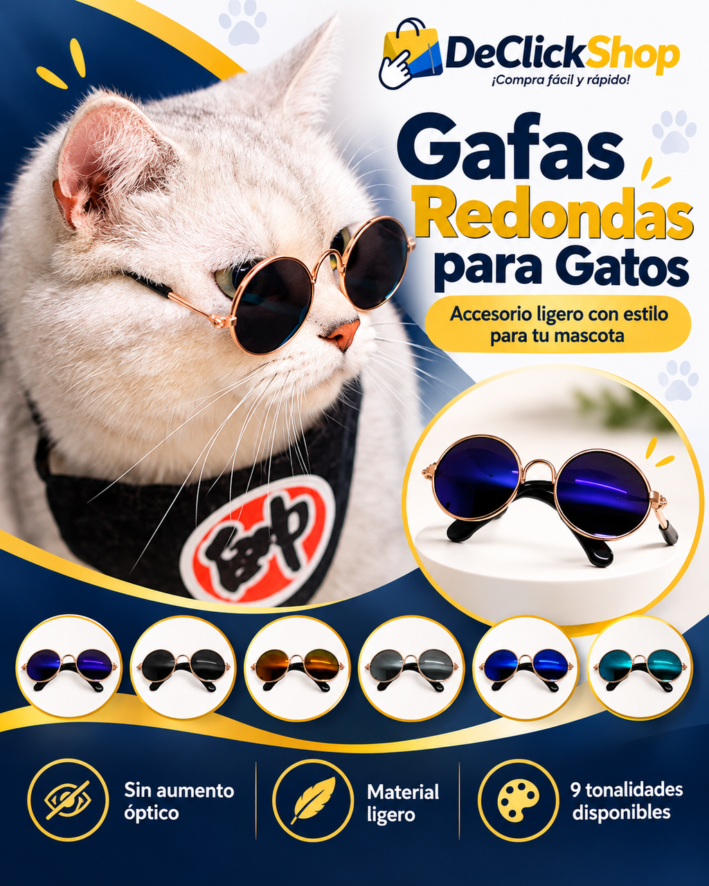 Gafas Redondas para Gatos