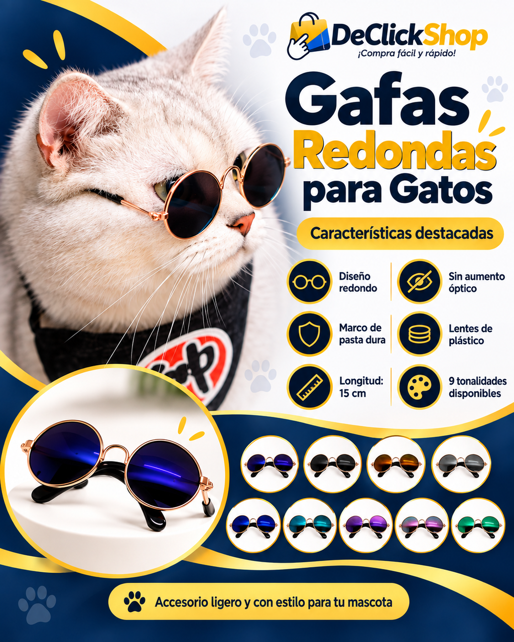 Gafas Redondas para Gatos