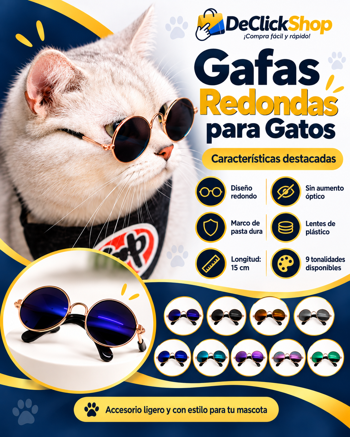 Gafas Redondas para Gatos