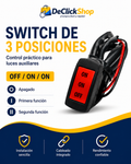 Interruptor de 3 Posiciones OFF/ON/ON para Luces Auxiliares de Moto