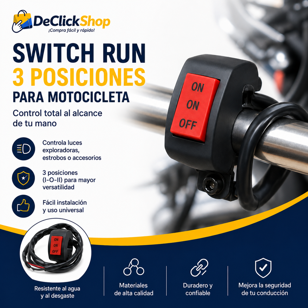 Interruptor Universal para Moto de 3 Posiciones ON/ON/OFF