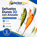 Pack x2 Señuelos Duros 3D para Pesca con Anzuelo Triple